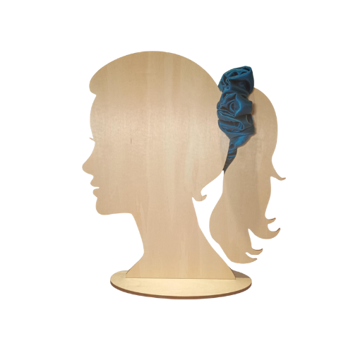 Adult Satin Dark Teal Scrunchie