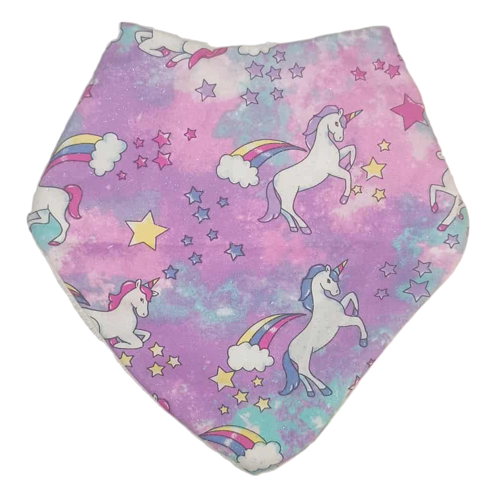 Baby Bandana Bib Unlicensed Glitter Unicorns