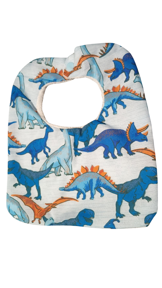 Baby Bib Blue Dinosaurs