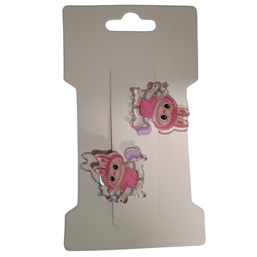 Mini Hair Claw's Labubu Riding Horse