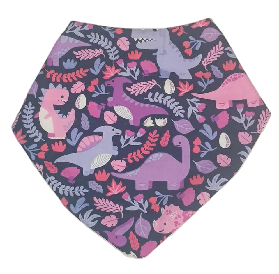 Baby Bandana Bib Unlicensed Purple Dinosaurs
