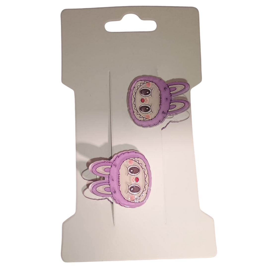 Mini Hair Claw's Purple Labubu