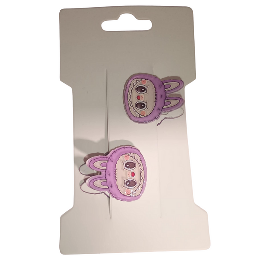 Mini Hair Claw's Purple Labubu