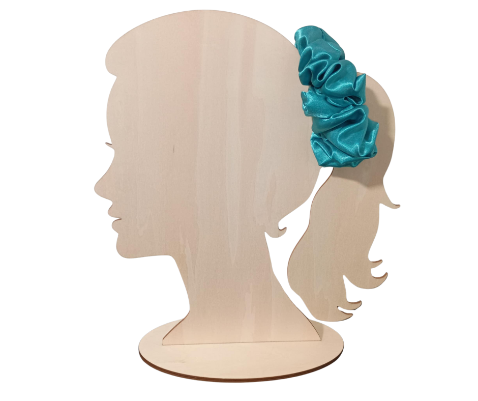 Adult Satin Light Teal Scrunchie