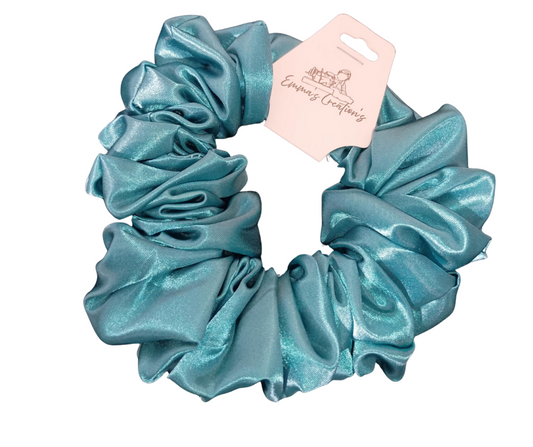 Adult Satin Light Teal Scrunchie