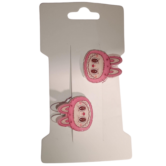 Mini Hair Claw's Pink Labubu