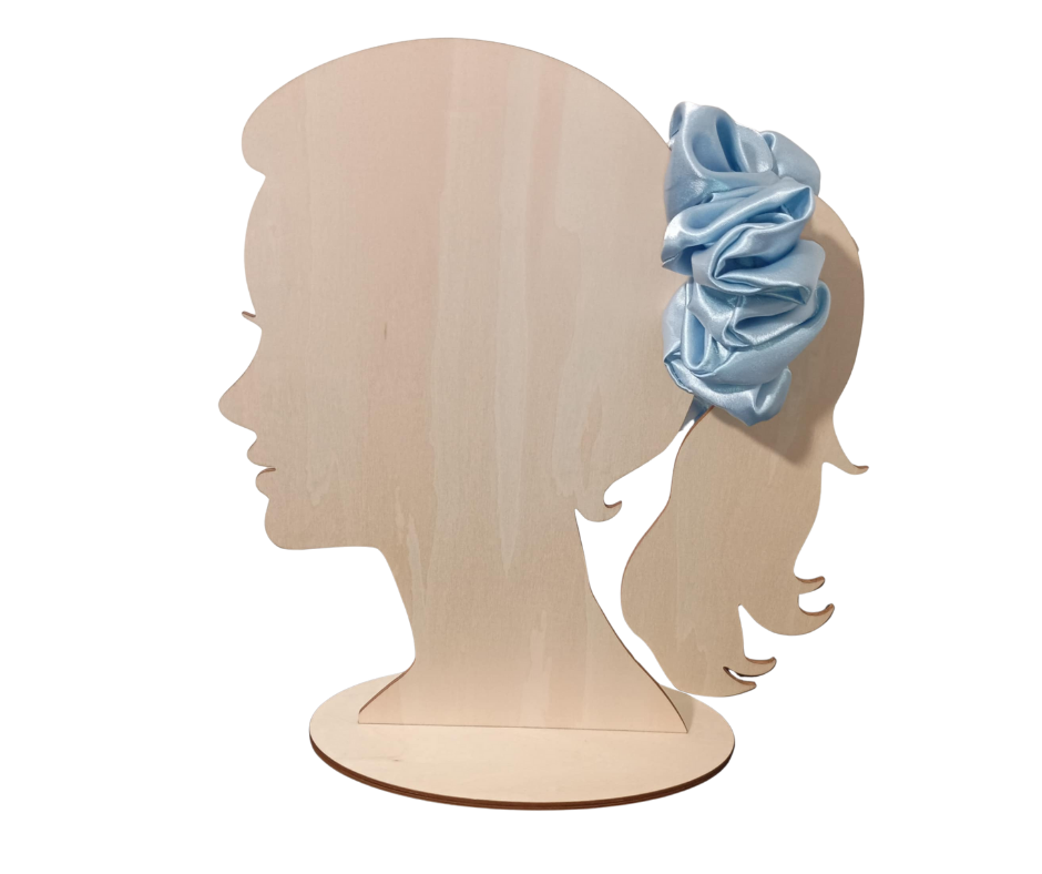 Adult Satin Baby Blue Scrunchie